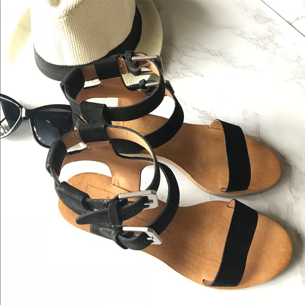 Dolce Vita Black nubuck Heels Sandal - Picture 3 of 8